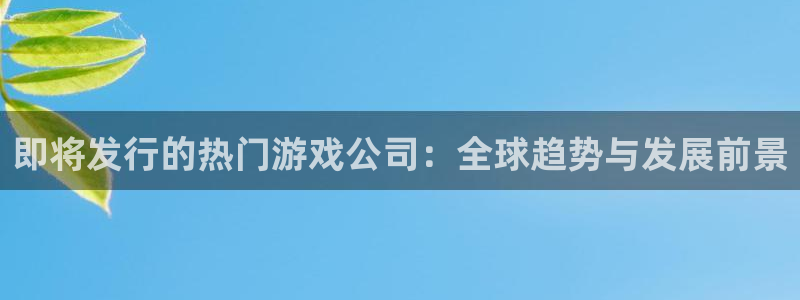 db电竞集团是什么企业：即将发行的热门游戏公司：全球趋势与发展前景